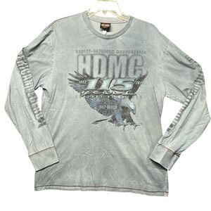 Harley Davidson Motorcycles  115th Anniversary Eagle Long Sleeve Shirt Mens L‎